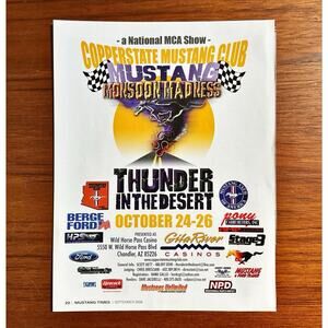 2008 Original Print Ad Thunder in the Desert Mustang Club